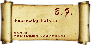 Besenczky Fulvia névjegykártya